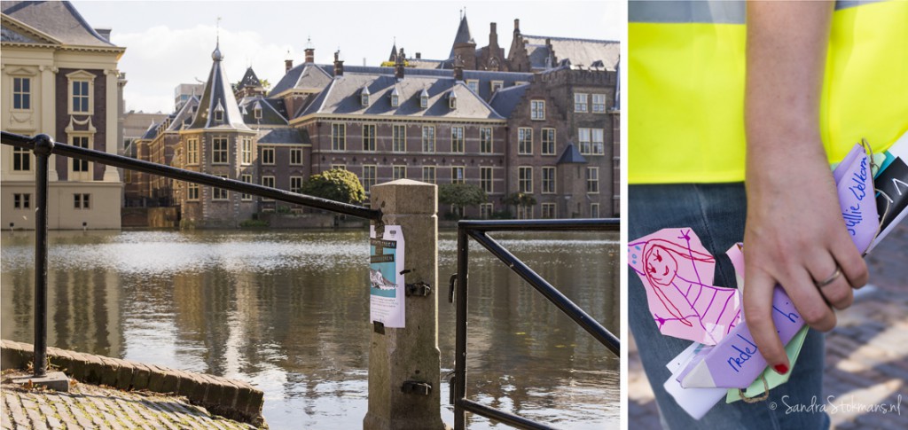 Het Torentje aan de Hofvijver tijdens het initiatief van Liesje Doet voor de vluchtelingenproblematiek, evenement fotografie Sandra Stokmans