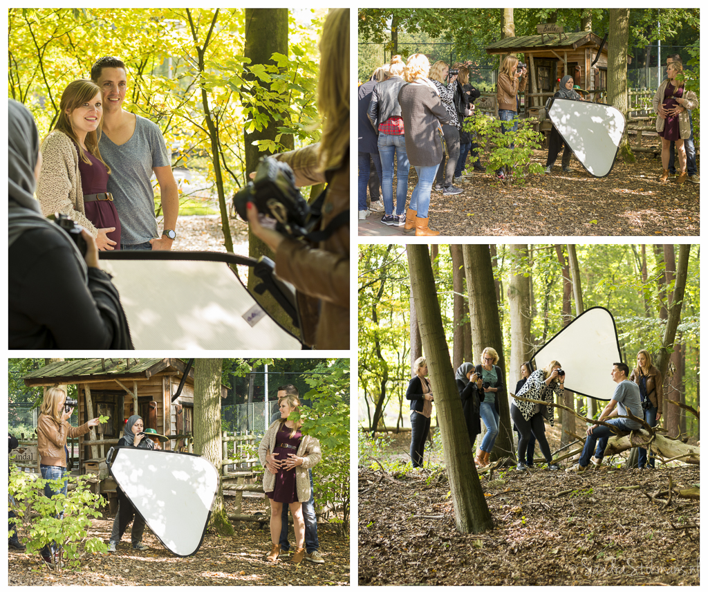 Laura Vink aan het werk voor workshop portretfotografie natuurlijk licht door Sandra Stokmans