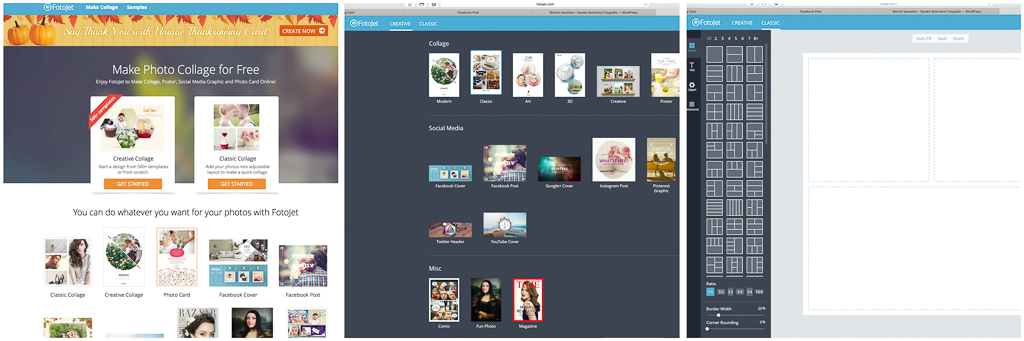 FotoJet online programma maken foto collage