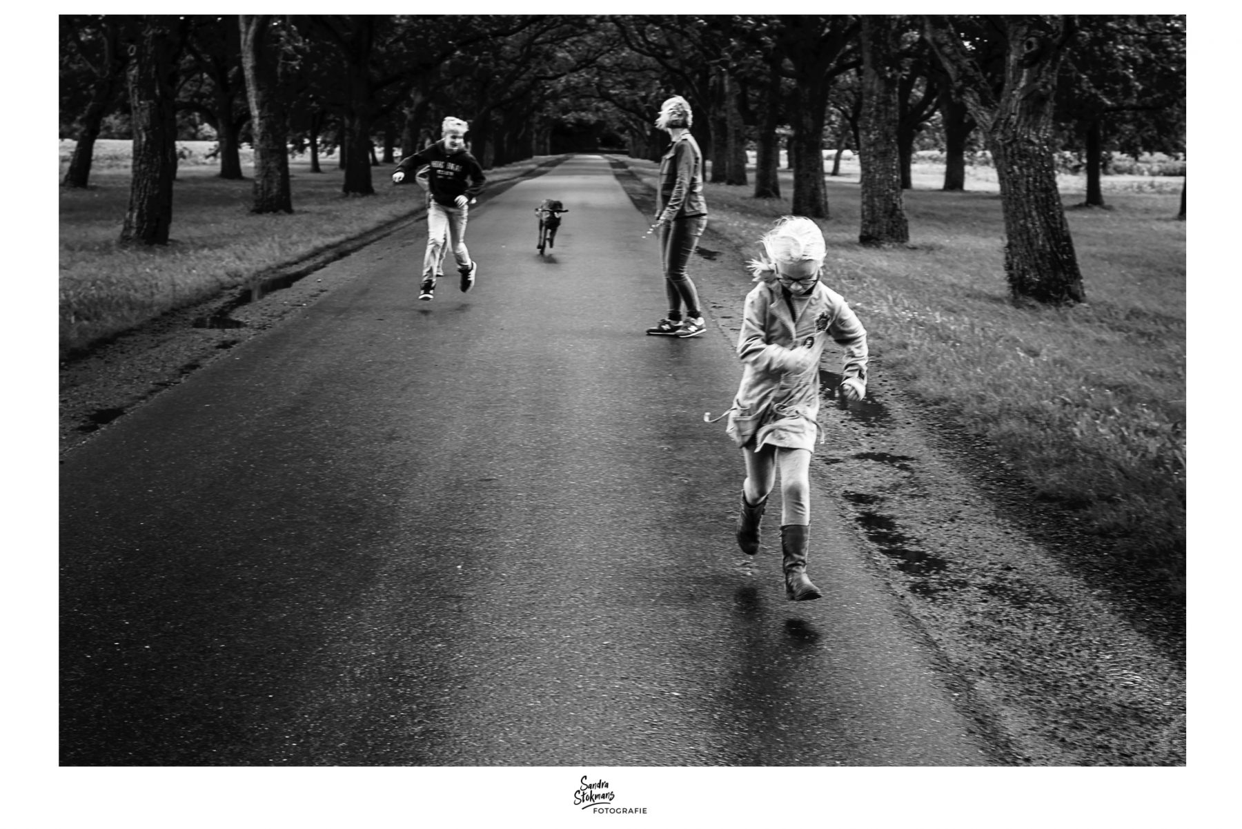 Dag uit het leven van onze huisdieren, Gezin die hun hond uitlaat, Sandra Stokmans Fotografie, documentaire familie fotografie, family with their dog