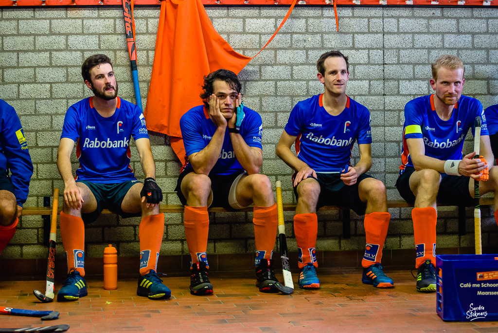 MHV Maarssen, in de pauze hockey wedstrijd, reportage Heren 1 door Sandra Stokmans Fotografie