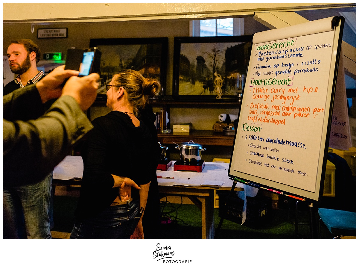 Fotoreportage maken, het menu van het kick-off diner van de HEI Challenge, foto door Sandra Stokmans Fotografie