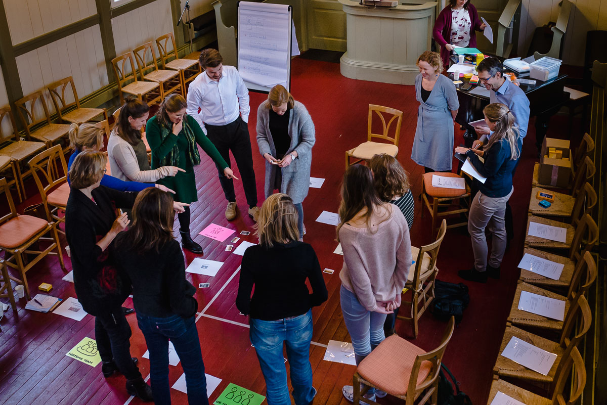 Training fotograferen, groep aan het werk, foto van de groepstraining voor op hun website, Sandra Stokmans Fotografie