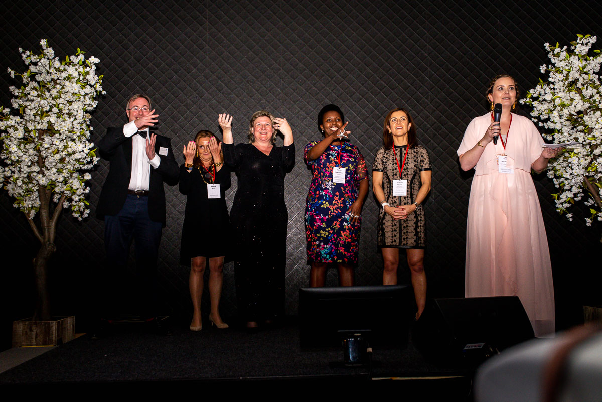 Portrait of the EWPN organization during the Award Dinner at the Hilton in Amsterdam, with event photographer Sandra Stokmans